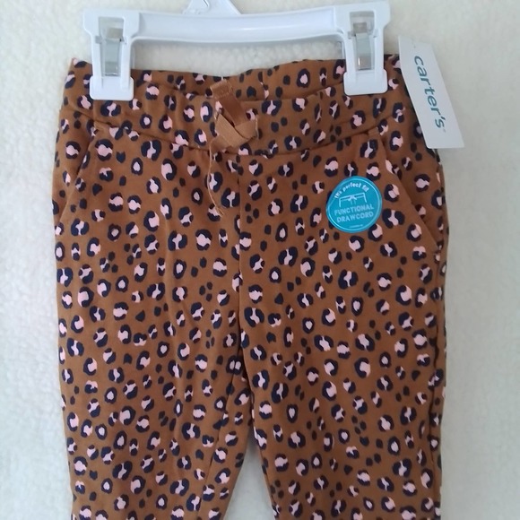 Carter's Cotton Jogger Girl's Size 3t in Brown, Pink Leopard Print - Picture 3 of 11